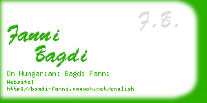 fanni bagdi business card